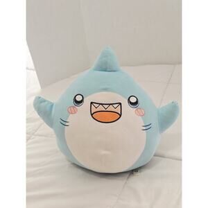 LankyBox THICC SHARK Plush Animal 14" 2021 Blue and White Huggable Toy
